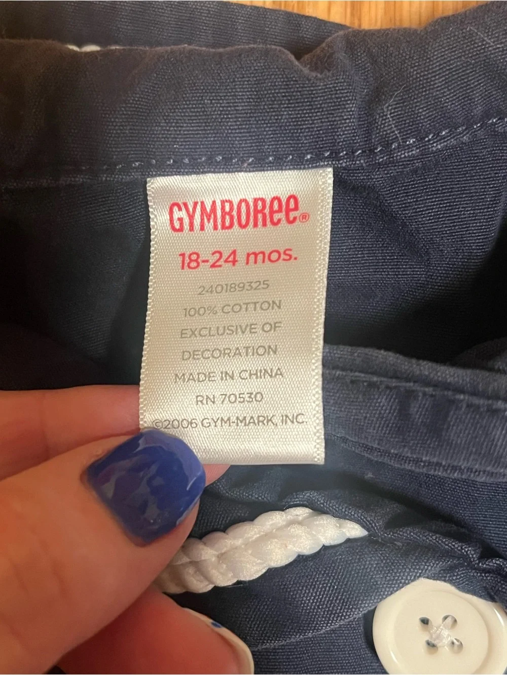 Gymboree Wish You Were Here Blue Sailor Dress Baby Girls Size 18-24m 2006